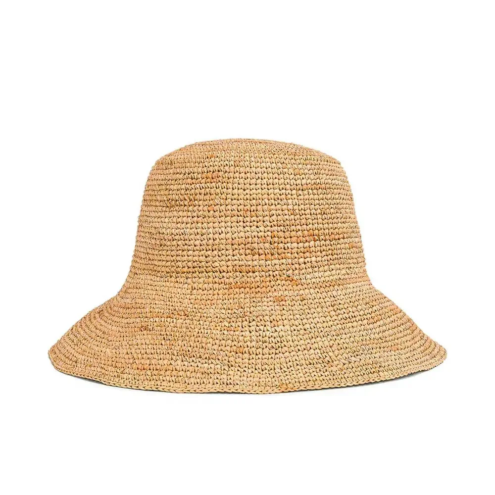 Hat Attack Chic Crochet Bucket Hat in Natural One Size_3